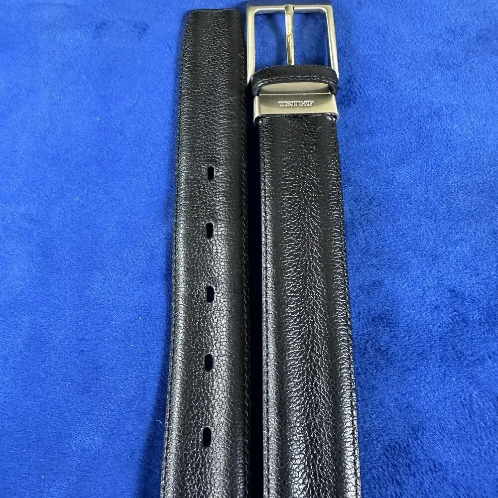 Donald Trump Belt Men 40 Leather silver Buckle Suede interior excellent